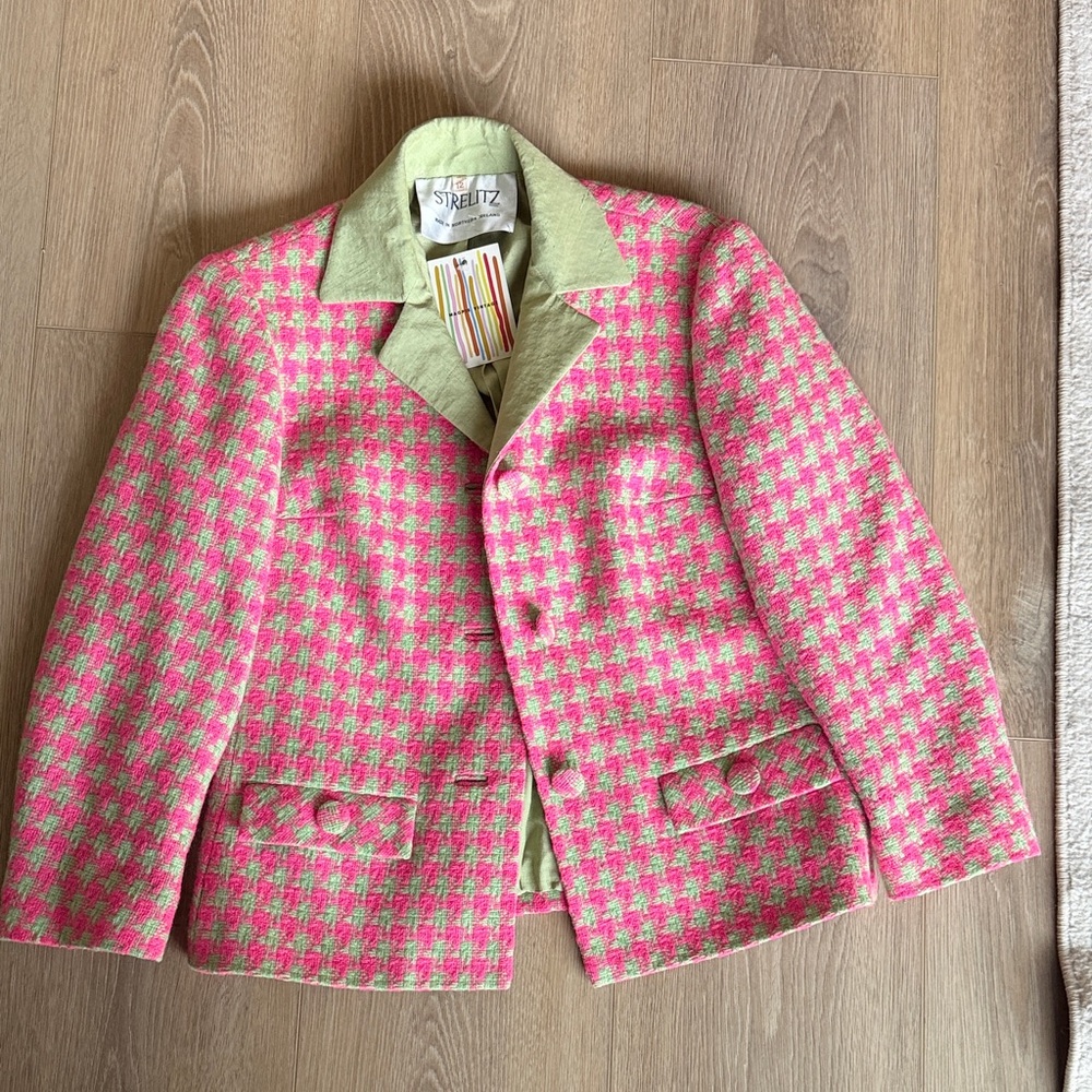 Vintage 1960s Peter Robinson houndstooth tea jacket